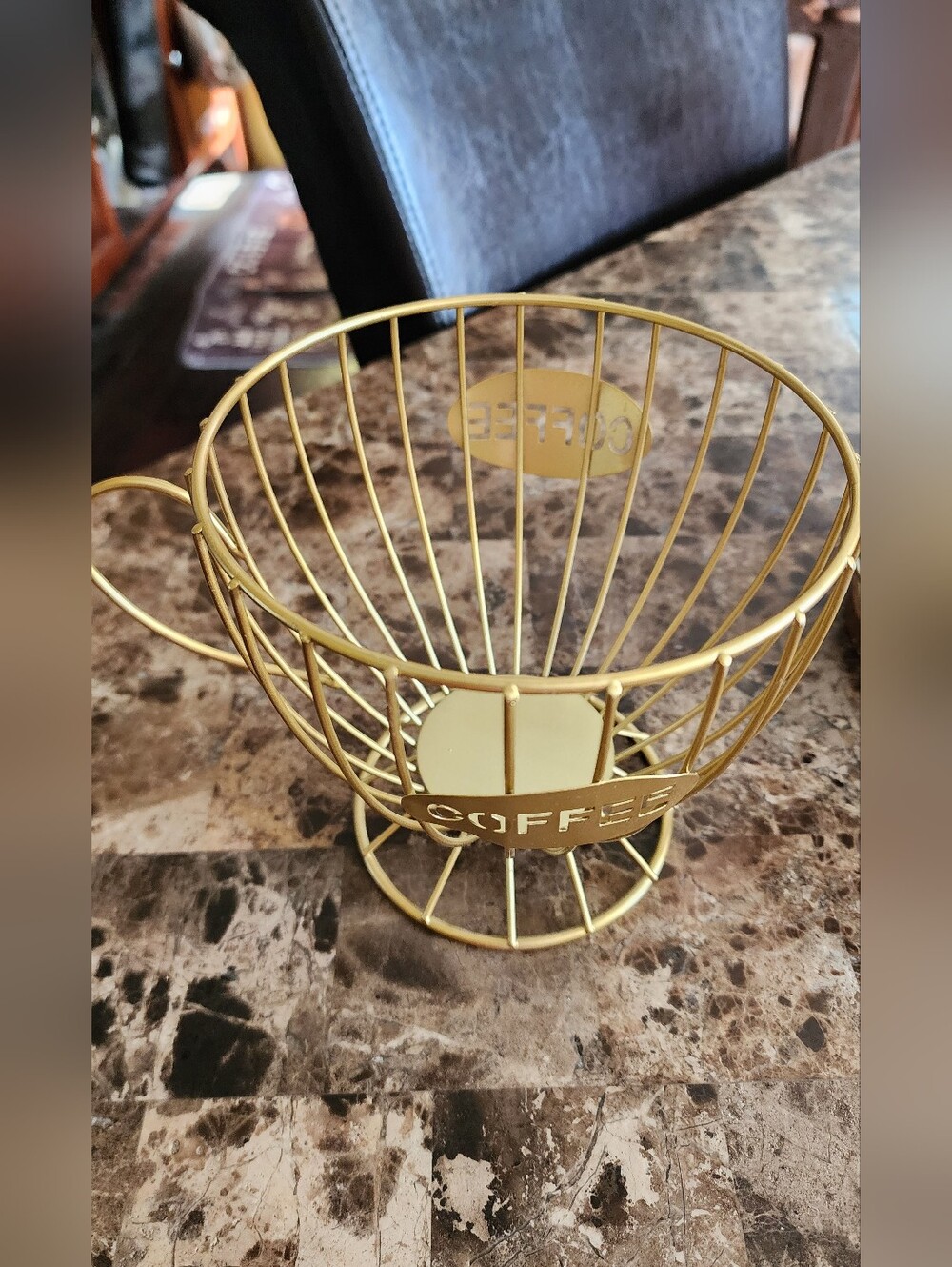 Gold Metal Coffee Decor Or Use As Storage - Picture 5 of 6